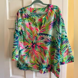 Lilly Pulitzer Cotton Tunic - pink & green - Large